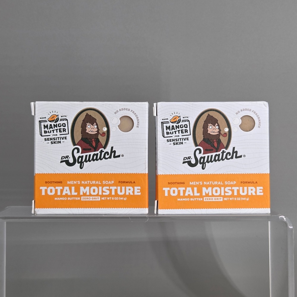 Dr Squatch‎ Total Moisture Mango Butter Soap Mens 5oz 2 Pack Sensitive Natural